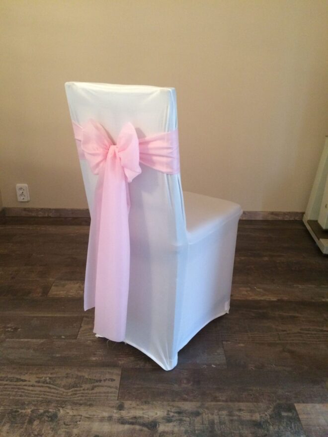 Bérelhető spandex székszoknya rózsaszín színű selyem masnival