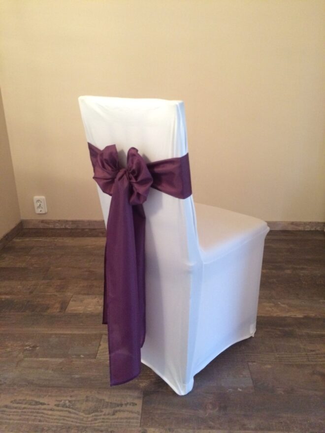 Bérelhető spandex székszoknya padlizsán lila színű selyem masnival Érd
