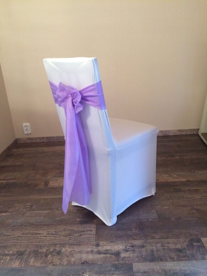 Bérelhető spandex székszoknya levendula lila színű selyem masnival Érd