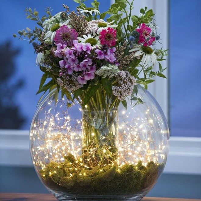 Bérelhető gömb váza esküvőre asztalközéphez 20cm