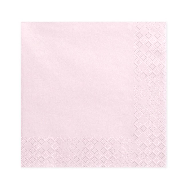Babarózsaszín színben 20db-os 3 rétegű papírszalvéta 33x33cm