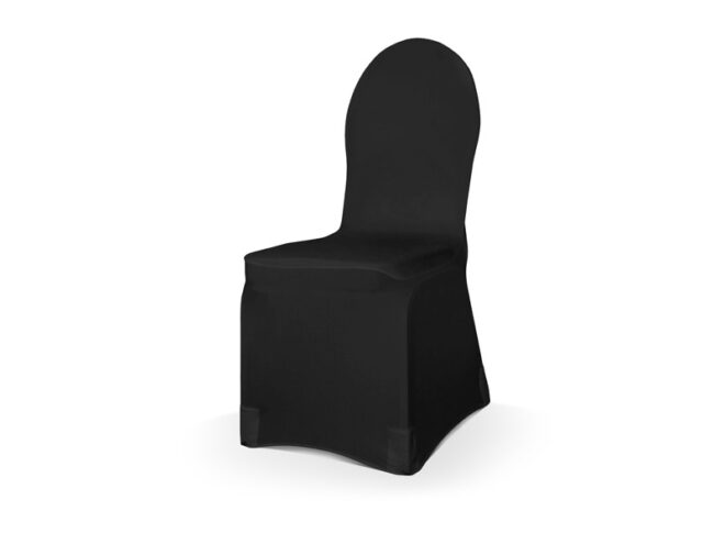 Spandex székszoknya matt fekete színben