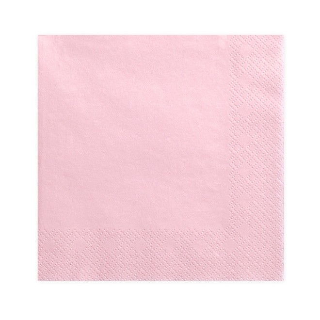 Halvány pink színben 20db-os 3 rétegű papírszalvéta 33x33cm