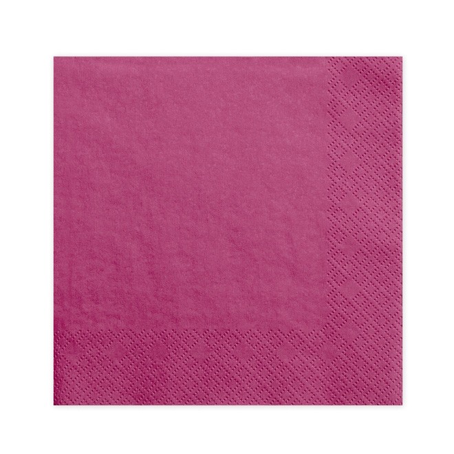 Sötét pink színben 20db-os 3 rétegű papírszalvéta 33x33cm