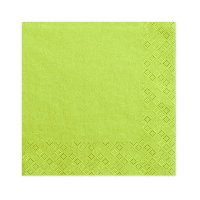 Világos zöld színben 20db-os 3 rétegű papírszalvéta 33x33cm