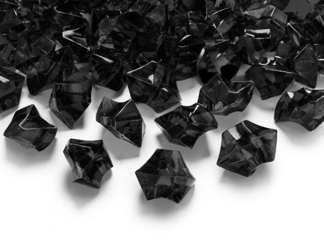 Fekete 21mm-es dekor jég kristály 30db-os csomagban