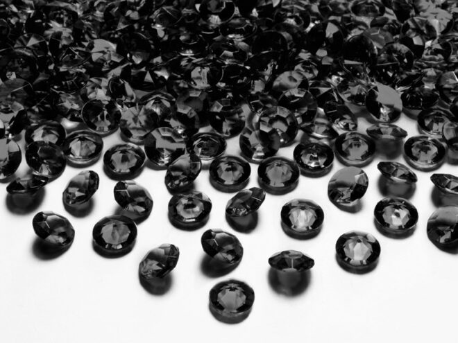 Fekete 12mm-es dekor kristály 30db-os csomagban