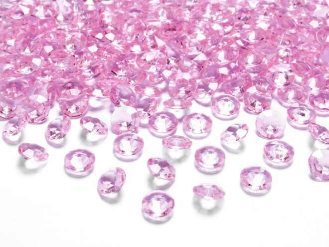 Világos pink 12mm-es dekor kristály 30db-os csomagban