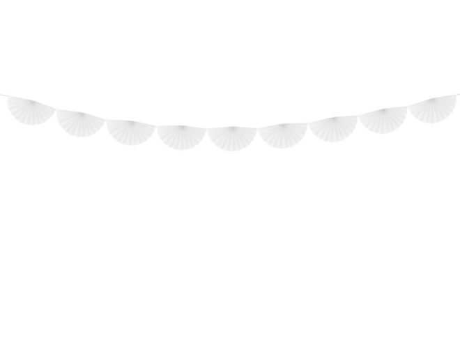 Fehér papírtárcsa girland 3m szélességben és több színben