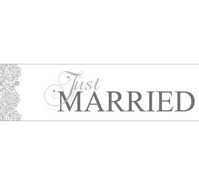 Just Married esküvői rendszámtábla ezüst felirattal