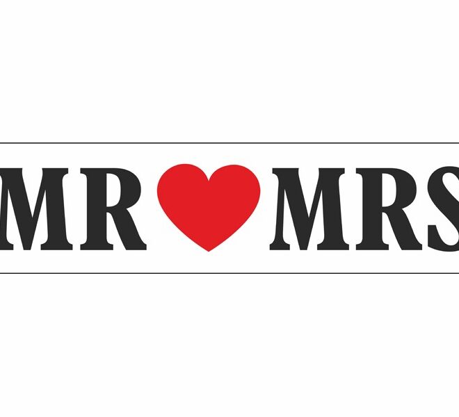 Mr & Mrs esküvői rendszámtábla