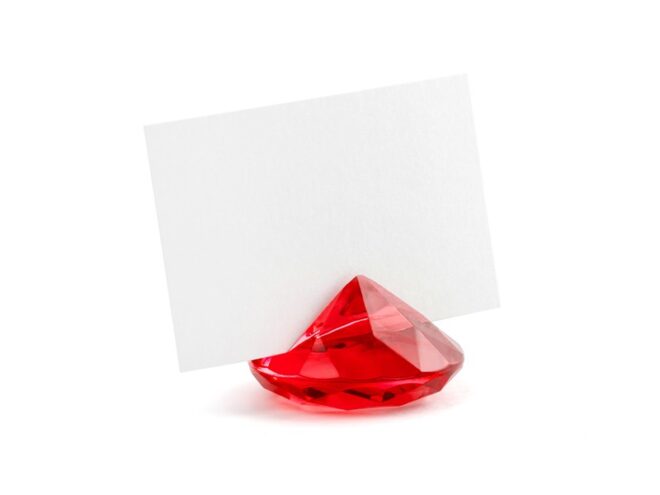 Piros gyémánt ültetőkártya tartó több színben 10db