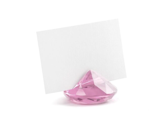 Rózsaszín gyémánt ültetőkártya tartó több színben 10db