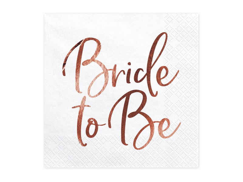 Papír szalvéta Bride to be rose-gold felirattal