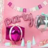 Party lufi pink metál színben