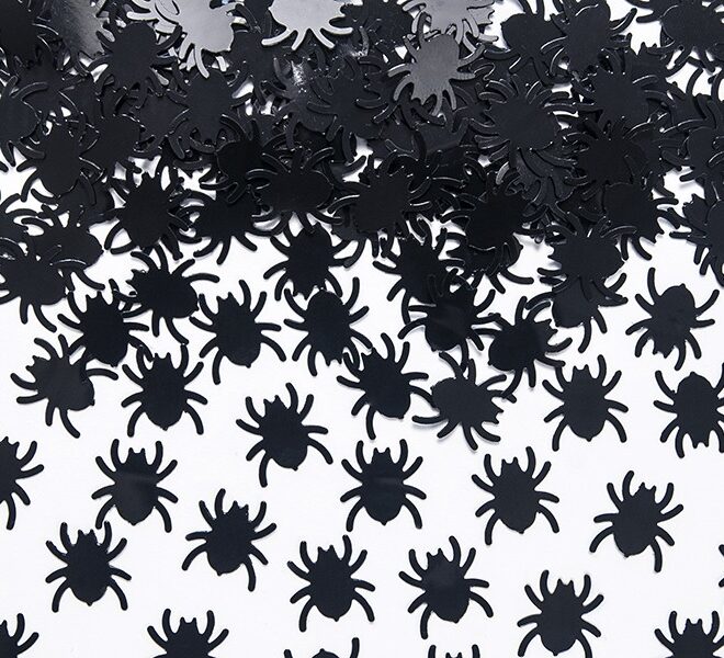 Pókos konfetti fekete színben 15g