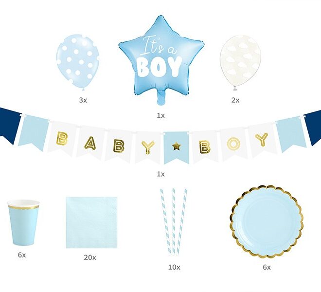 Baby boy dekoráció csomag babaköszöntő bulikhoz