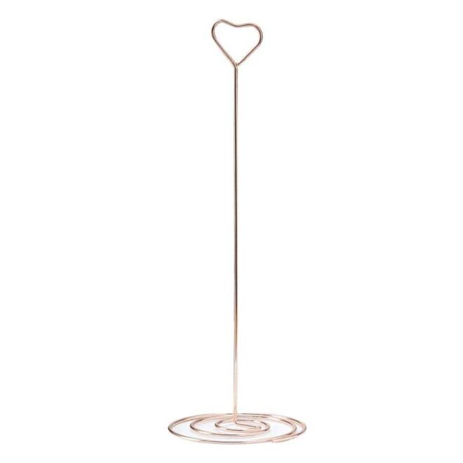 Bérelhető rose-gold álló asztalszám tartó szív formában