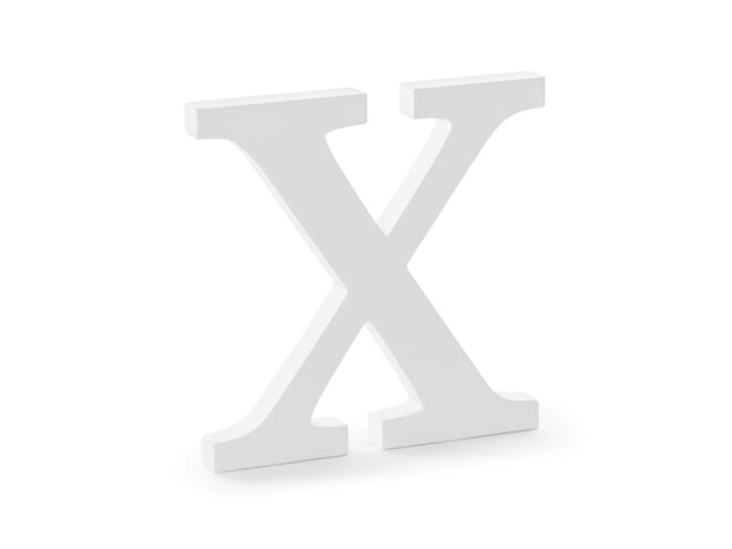 Asztalra helyezhető fából készült fehér betűk - X