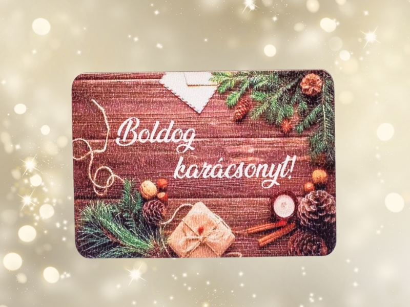 Boldog Karácsony feliratos dekor tábla 7 x 5 cm, 4db-os csomagban Boldog Karácsony feliratos dekor tábla 7 x 5 cm, 4db-os csomagban