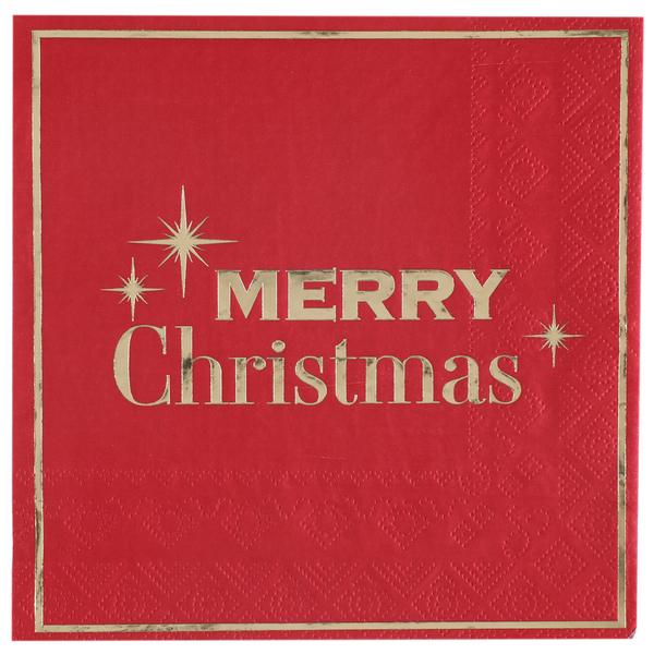 Merry Christmas szalvéta piros színben
