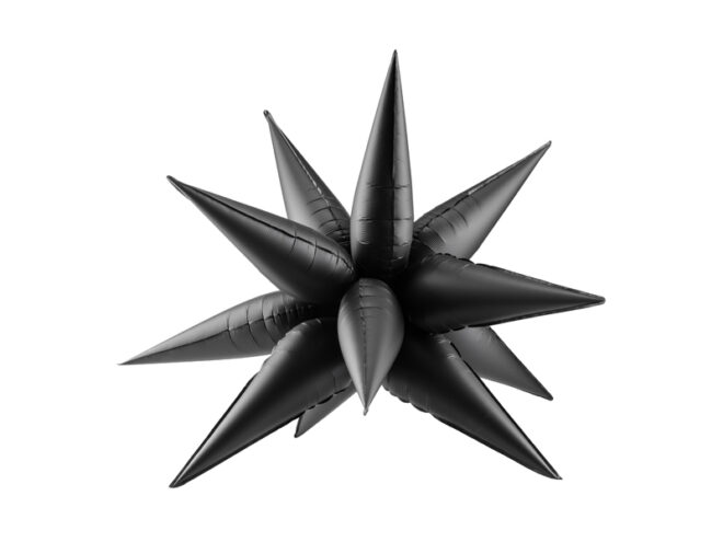 3D-s csillag fólia lufi 95 cm - Fekete