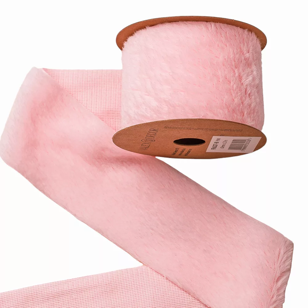 Szőrme szalag babarózsaszín színben 63mm x 2,75m Szőrme szalag babarózsaszín színben 63mm x 2,75m