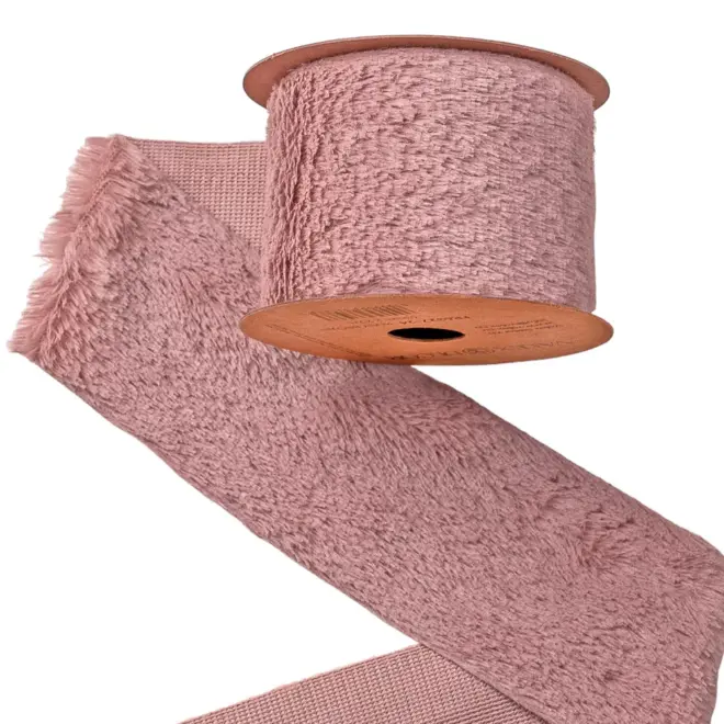 Szőrme szalag rózsabarna színben 63mm x 2,75m