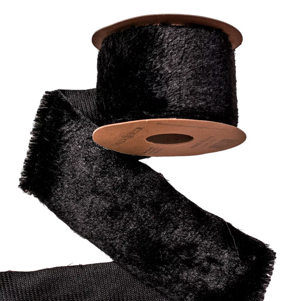 Szőrme szalag fekete színben 63mm x 2,75m Szőrme szalag fekete színben 63mm x 2,75m