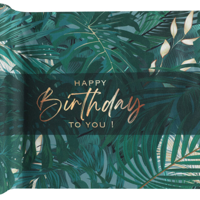 Dszungel mintás futó Happy birthday felirattal
