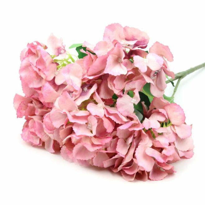 Hortenzia csokor 50 cm Fáradt Rózsaszín