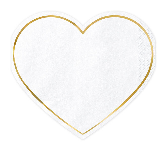 Valentin napi szívecske alakú szalvéta fehér színben