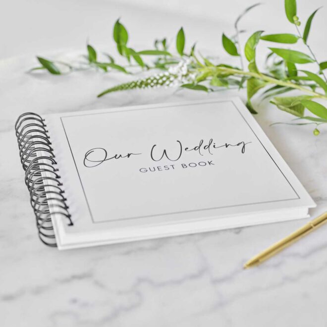 Spirálos minimalista esküvői vendégkönyv