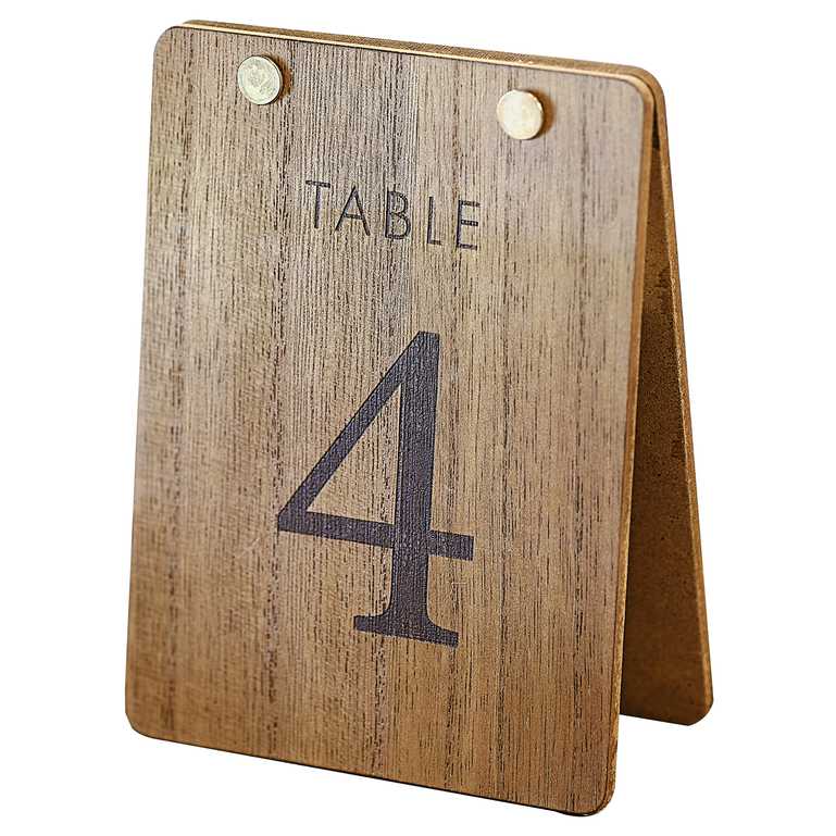 Rusztikus fa asztalszám szett 1-12ig csomagban