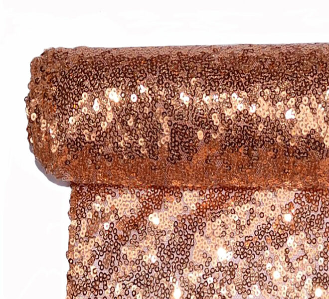 Bronz színű flitteres asztali futó 30 cm széles