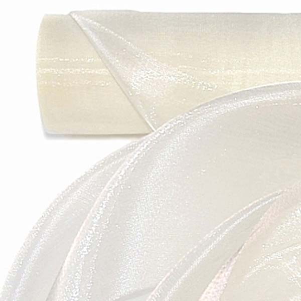 Szatén organza asztali futó 25 cm széles ekrü színben