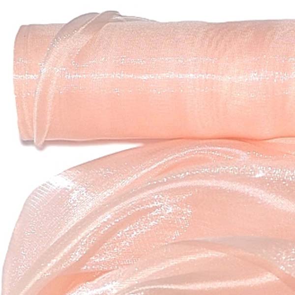 Szatén organza asztali futó 25 cm széles barack színben