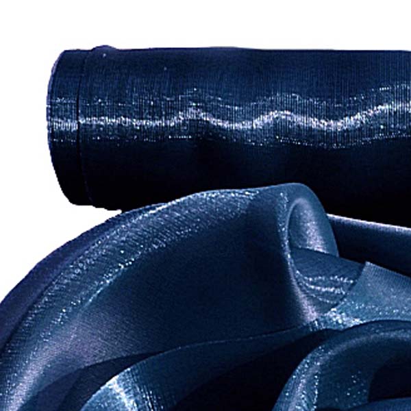 Szatén organza asztali futó 25 cm széles tengerészkék színben